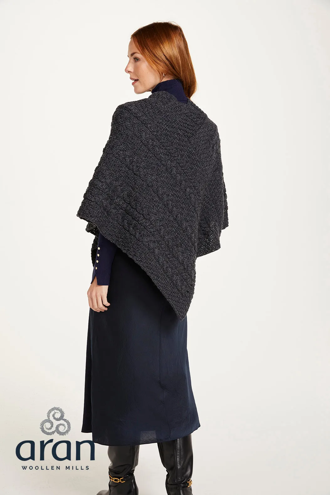 Women's Merino Wool Poncho by Aran Mills