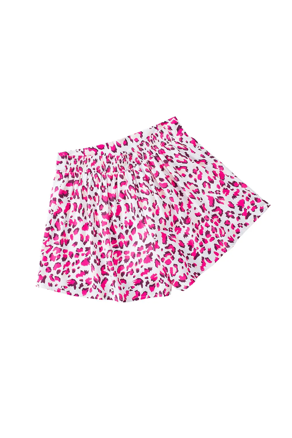 Women's Pink Leopard Print Flutter Casual Skort