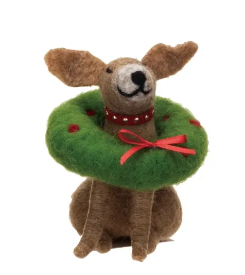 Wool Felt Christmas Dogs