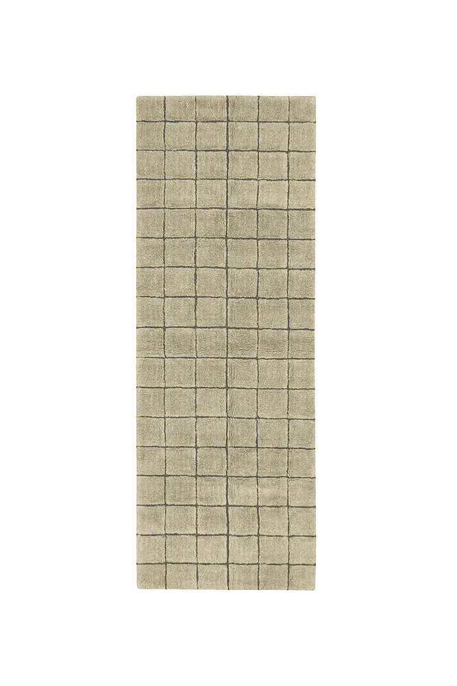 WOOL RUNNER RUG MOSAIC MOSS