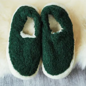 Wool Slippers Forest Green