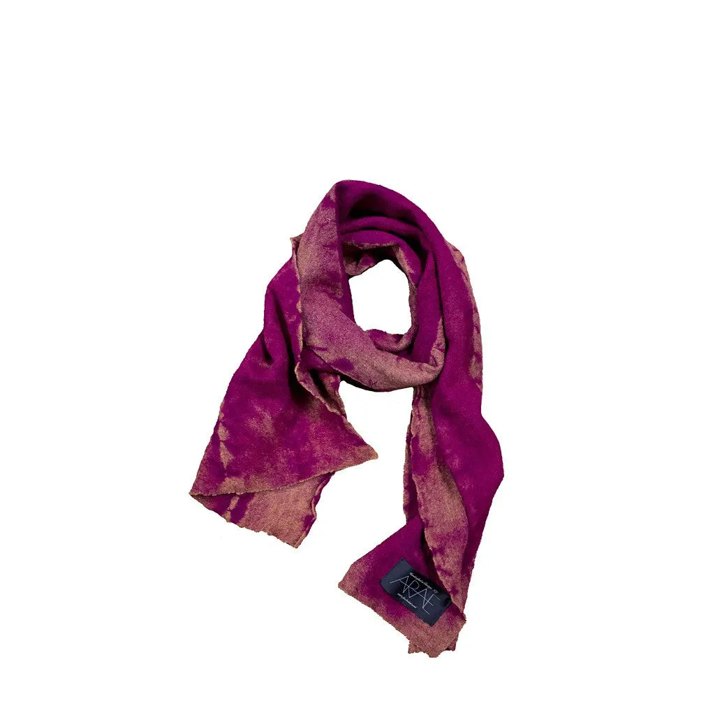 Wool Stitched Hide Long Scarf in Fuchsia