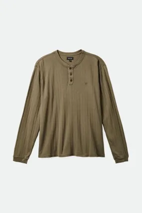 Wren Ribbed L/S Henley - Olive Surplus