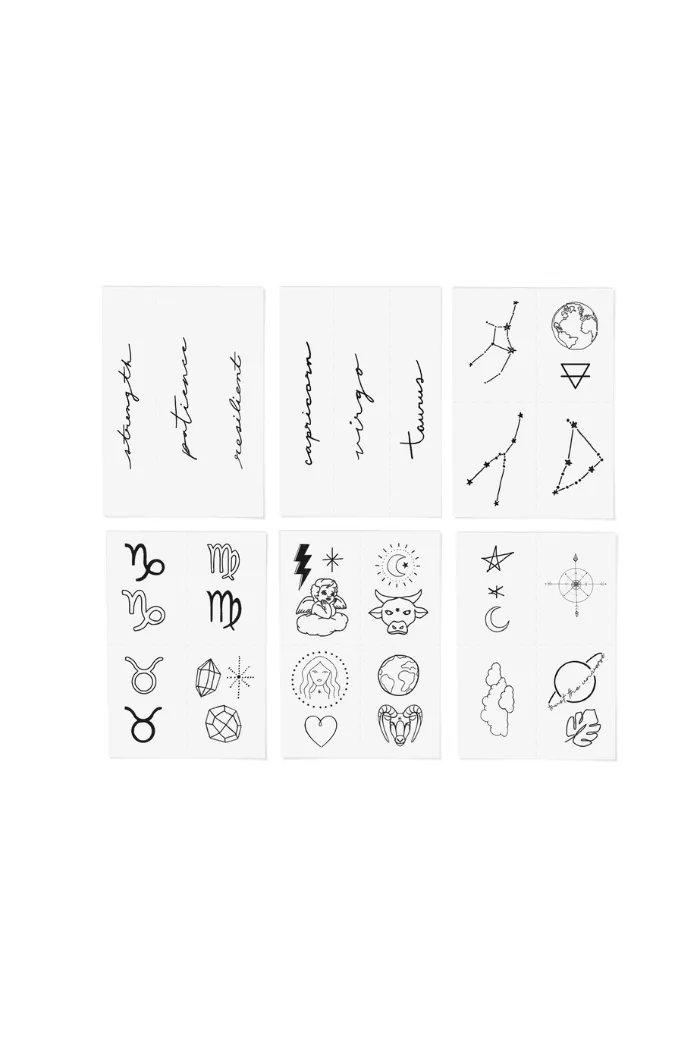 Zodiac Collection: Earth Signs Temporary Tattoo Pack